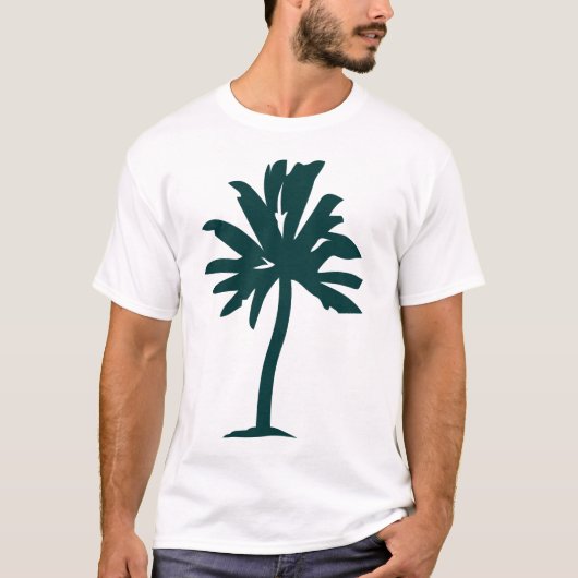 Palmboom - donkergroen t-shirt (Voorkant)
