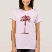 Palmboom - donkerrood t-shirt (Voorkant)