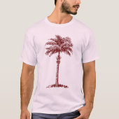 Palmboom - donkerrood t-shirt (Voorkant)