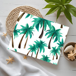 Palmboom Eenvoudig Modern Waterverf Briefkaart