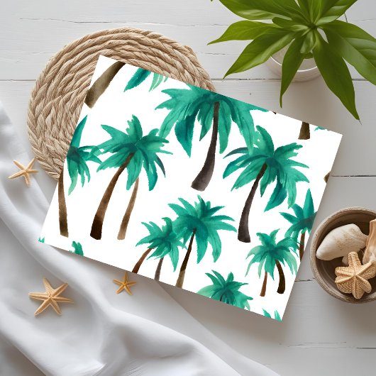 Palmboom Eenvoudig Modern Waterverf Briefkaart