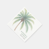 Palmboom Eiland Bestemming Groene Bruiloft Servet (Hoek)