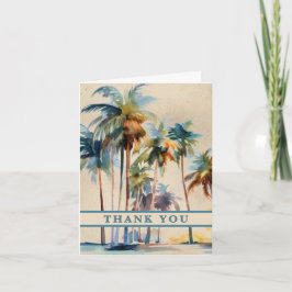 Palmboom Eiland Bries Bedankt Kaart