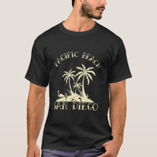 Palmboom Eiland Pacific Beach San Diego T-shirt