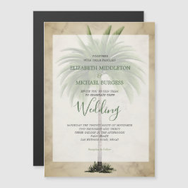 Palmboom Elegant Chique Bruiloft Magnetische Uitnodiging