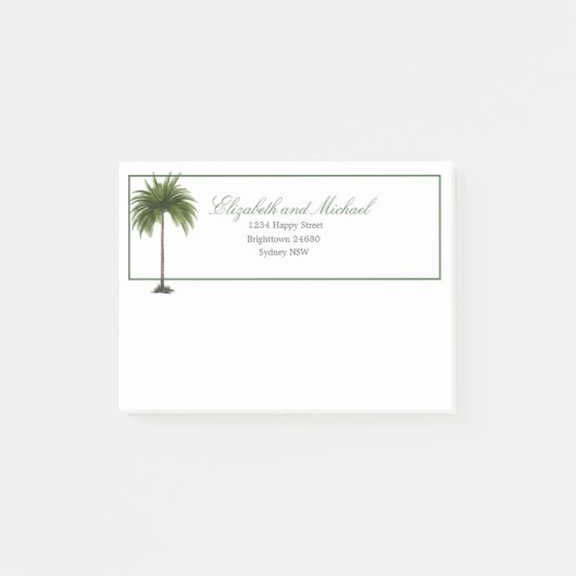 Palmboom Elegant Modern Chic Green Post-it® Notes (Voorkant)