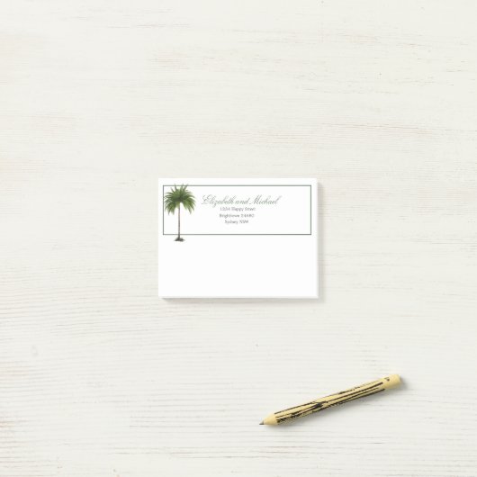 Palmboom Elegant Modern Chic Green Post-it® Notes (Op bureau)