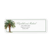 Palmboom Elegant Modern Chic Wedding Etiket (Voorkant)