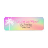 Palmboom Elegant Modern Colorful Wedding Etiket (Voorkant)