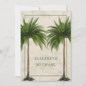 Palmboom Elegant Modern Green Formal Chic Wedding Kaart (Voorkant)