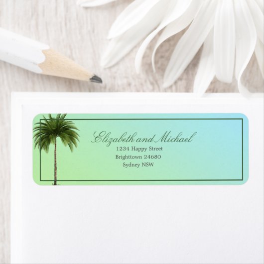 Palmboom Elegant Moderne Green Chic Etiket (Insitu)