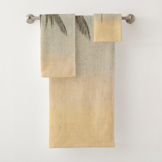 Palmboom Elegant Tropisch  Monogram Bad Handdoek (Insitu)