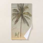 Palmboom Elegant Tropisch  Monogram Bad Handdoek (Handdoek)