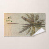 Palmboom Elegant Tropisch  Monogram Bad Handdoek (Handdoek)