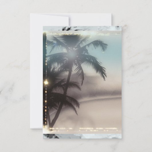 Palmboom Elegant Tropisch Strand Tafelnummer (Achterkant)