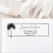 Palmboom Elegant Zwart Wit Etiket (Insitu)