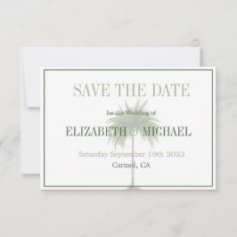 Palmboom Elegante Moderne Trouwkaart 'Save the Dat Save The Date