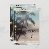 Palmboom Elegante Tropisch Strand Tafelnummer (Voorkant / Achterkant)