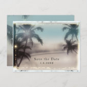 Palmboom Elegante Tropisch Strand Uitnodiging (Voorkant / Achterkant)