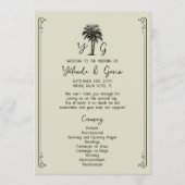  palmboom elegante trouwceremonie programmakaart (Voorkant)