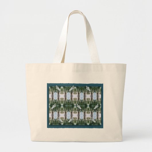 Palmboom en -begroet grote tote bag (Voorkant)