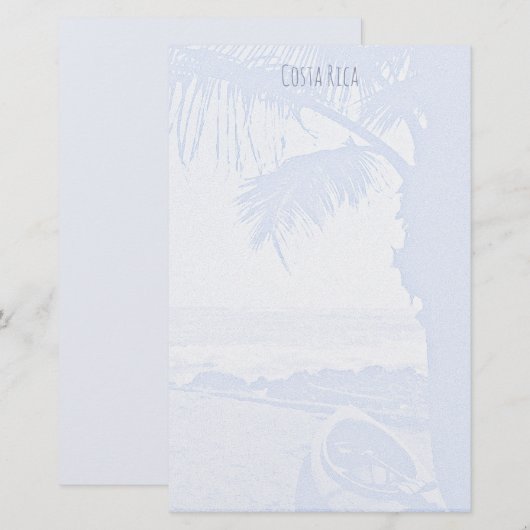 Palmboom en Bleke oceaanblauwscène Briefpapier (Voorkant / Achterkant)