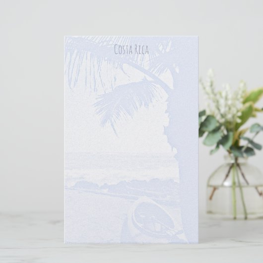 Palmboom en Bleke oceaanblauwscène Briefpapier (Staand voorkant)