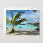 Palmboom en briefkaart voor overwaterresort (Voorkant / Achterkant)