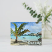 Palmboom en briefkaart voor tekst in overwaterreso (Staand voorkant)
