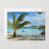 Palmboom en briefkaart voor tekst in overwaterreso (Voorkant / Achterkant)