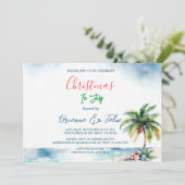 Palmboom en Cadeau Kerstmis in juli Kaart (Staand voorkant)