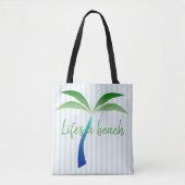 Palmboom en Canvas tas met band (Voorkant)