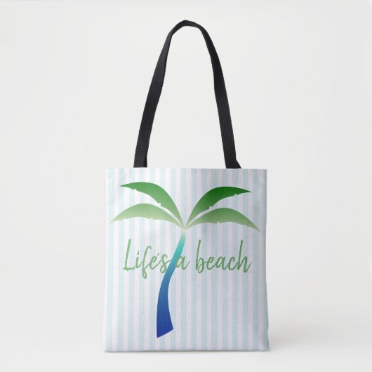 Palmboom en Canvas tas met band (Voorkant)