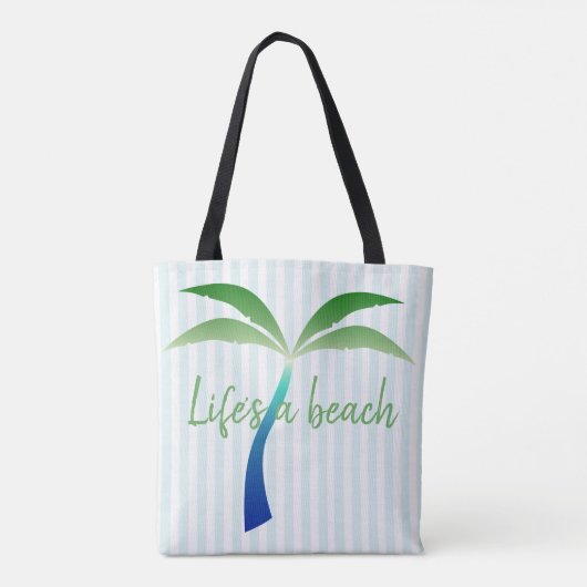 Palmboom en Canvas tas met band (Achterkant)