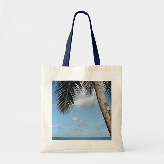 Palmboom en Caraïbisch Zee Tote Bag (Voorkant)