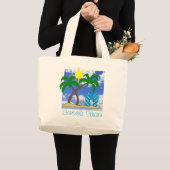 Palmboom- en Flip Flops-strandtas Grote Tote Bag (Voorkant (product))