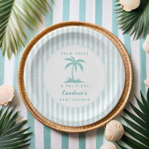Palmboom en Fopspeen Blauwe Kust Baby Shower