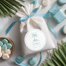 Palmboom en Fopspeen Kust Baby Shower Favor