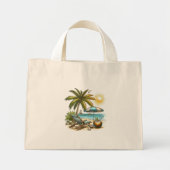 Palmboom en het strand mini tote bag (Voorkant)