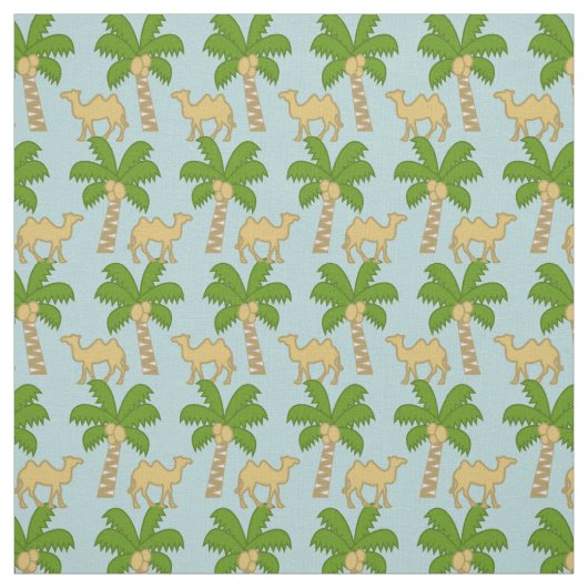Palmboom en kameel stof (Swatch)