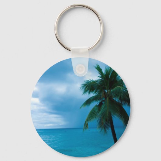 palmboom en oceaan sleutelhanger (Voorkant)