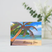 Palmboom en Ocean Art | GEZEGDE HALLO Briefkaart (Staand voorkant)