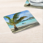 Palmboom en onderzetter voor overwaterresort (Schuin)