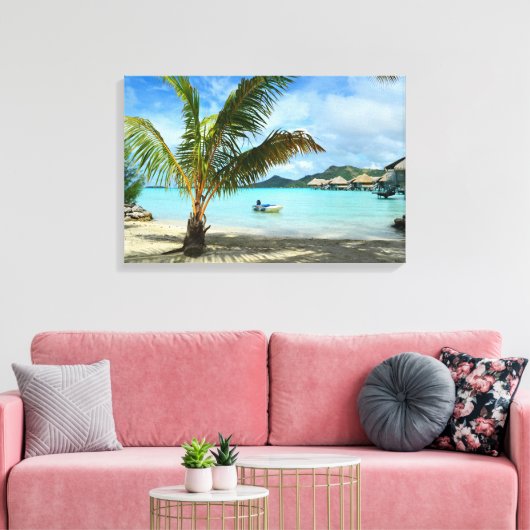 Palmboom en overwater resort canvas (Insitu (Woonkamer))