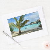 Palmboom en overwater resort rechthoek sticker (Envelop)