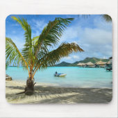 Palmboom en overwaterresort mousepad muismat (Voorkant)