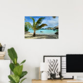 Palmboom en overwaterresortposter poster (Thuiskantoor)