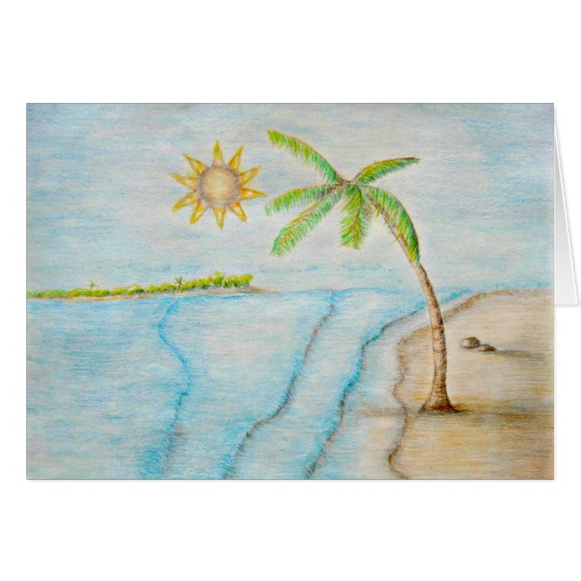 palmboom en strand (Voorkant Horizontaal)