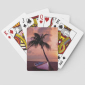 Palmboom en strandstralen pokerkaarten (Achterkant)