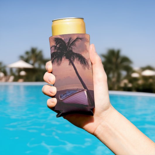 Palmboom en strandstralen seltzer blikjeskoeler (Insitu Zwembad)